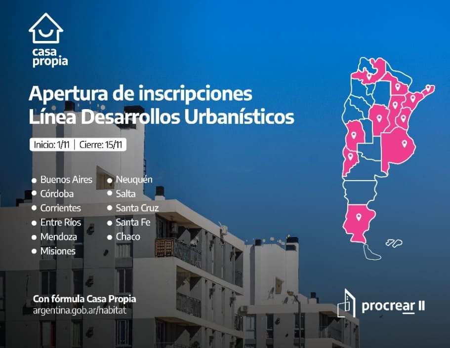 Procrear II se abre la inscripci n para Desarrollos Urban sticos